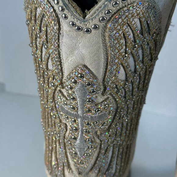 WOMENS SIZE 9.5 WHITE CORRAL BOOTS - Picture 5 of 16